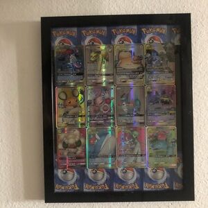 11.5x14 Framed Pokémon TCG holographic card collection collage/art piece